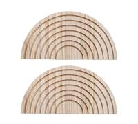 Wood Wall Planter, 2 Pieces Boho Semi Circle Vase, Decorative Wall Mounted Wooden Planter for Dried Flowers, Artificial Plants, Pampas Grass, Home, Office, Bedroom, Living Room