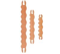 Wood Wavy Sticks, 3 Piece Wooden Shuttle Set, Handmade Weaving Rods, Durable Craft Tools for Knitting, Versatile Accessories for DI Y Textile and Fiber Art Projects