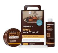 Wood Wax Kit - Use to Clean, Wax, Polish & Protect All Items Such as Furniture, Worktops & Doors - Contains 250ml Wood Cleaner, 200ml Clear Beeswax Polish, Lint Free Cloth