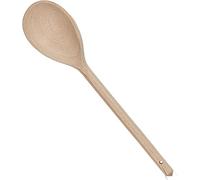 Wood Waxed Spoon for Cooking - Long Handle Oval Wooden Spoon for Mixing, Stirring, Tasting - Kitchen Wooden Utensils Nonstick Cookware, Eco Friendly (35.5 cm, Wood)