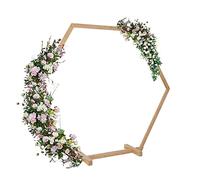 Wood Wedding Backdrop Stand Large: 210cm x 245cm Creative Hexagon Arch Stands Garden Pine Wooden Archway Photo Shoots Studio Props Photography Background Rack Romantic Floral Party Decor