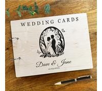 Wood Wedding Couple Forest Wedding Memories Keepsakes Wedding Card Keeper Book | Greeting Card Keeper Book | Card Storage Book | Wooden Greeting Card Organiser