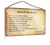 Wood Welcome Sign Dust If You Must? Patio Bar Accessories Signs & Plaques(15X28CM)