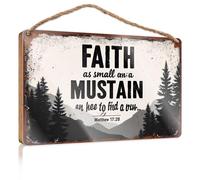 Wood Welcome Sign Faith As Small As A Mustard Seed. Patio Bar Accessories Signs & Plaques(20X30CM)