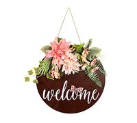 Wood Welcome Sign for Front Door Wall Hanging Pendant for Outdoor Home Decor