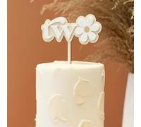 Wood White Daisy One/Two Cake Topper, Double Layer Daisy First Birthday Decorations, One Flower cake topper, Daisy 1st Cake Smash for Baby Boy Girl (one)