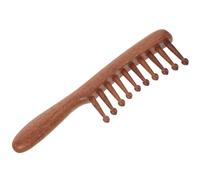 Wood Wide Tooth Scalp Massage Comb for Home Anti Static Relaxation | Brown Finish, Hot Compress Use, Promotes Circulation and Well-being, Suited for Long Sitting Workdays at Home