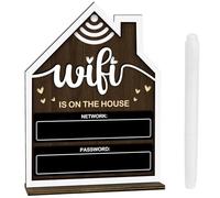 Wood Wifi Sign with Erasable Pen, Wifi Password Sign for Home Wifi Sign for Guests Wifi Password Sign Decor Word Board with Letters, Suitable for Family Enterprises, Guest Room Decoration Supplies