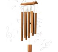 Wood Wind Chime, 10 Tubes Wind Chimes Musical Bells Outdoor & Indoor, Wind Chimes for Garden Good Luck Decoration for Garden, Yard, Outside Patio and Home Memorial Gifts