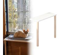 Wood Window Sill Extender Shelf - Cat Window Perch with Support Legs, Detachable Storage Holder, Indoor Spice Rack - 90x25x40cm (36x10x16in)