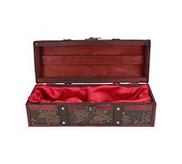 Wood Wine Bottle Case, Portable Vintage Wooden Champagne Box with Handle Decorative Wine Presentation Box Holder for Home Wedding Decoration Wine Storage Gift Packaging