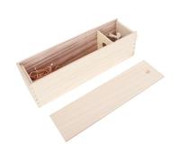 Wood Wine Box Single Bottle Wooden Carrier with Rope Handle