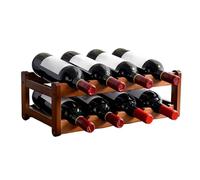 Wood Wine Rack 8-Bottle 2-Tier Space Saving Organizer | Wine Storage Racks for Family Friends Adults Women Enthusiasts Wedding Holiday Indoor Home Housewarming