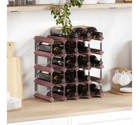 Wood Wine Rack for 20 Bottles, 5-Tier Storage and Display Shelf, Durable Pine Wood and Galvanized Steel Construction, Rustic Home Bar Organizer