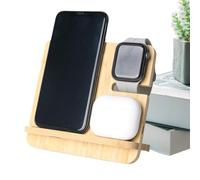 Wood Wireless Charger - Desktop Phone Dock, Modern qis Charging Base | Magnetic bamboos powers Station, Wireless Pad platforms, Smart Charging Holder, Wooden Stand Organizer For Office Nightstand