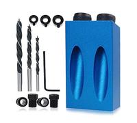 Wood Woodwork Guides Joint Angle Tool Carpentry Locator - 14Pcs Pocket Hole Jig 15Degree Woodworking Inclined Hole Fixture 6/8/10mm Drill Bits Dowel Screw Drill Jig Joinery Kit Carpenters