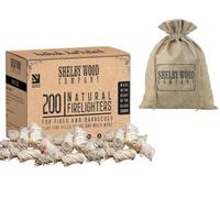 Wood Wool Natural Firelighter With Free Hessian Bag, Box of 200 For Log Burners, Fires, Easy to Light, Odourless,Clean, Smoke Free Fire Starting, Burn up to 11 Minutes, Instant Fire Starters (200)