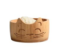 Wood Yarn Bowl, Hand Made Wooden Portable Yarn Storage Bowl with Hole,Yarn Knitting Bowl for Storage Yarn, Wool, String or Crochet (Wood)