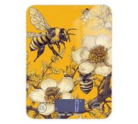 Wood Yellow Bee Kind Spring Portable Digital Food Scales for Kitchen 11lb/0.18oz, 5kg/5g Digital Scale Small Grams with 4 Unit for Baking Weight Loss Baking (Batteries not Included)