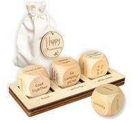 WOODAMORE 5 Year Anniversary Wood Gift for Him Her - 5th Anniversary Wedding Gifts for Wife Husband, Five Years of Marriage Anniversary Date Ideas, Wooden Game Date Night Dice for Couples Gifts