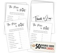 WOODAMORE Baby Shower Game for Boys or Girls - Pack of 50, Baby Shower Prize Is Right, Gender Neutral, Guess the Price, Playing Cards for 30 Guests, Funny