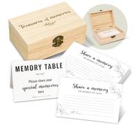 WOODAMORE Classic Elegant Memory Keeper Box - Share A Memory Cards For Celebration Of Life Decorations - 50 Cards, 6x4x2.7 inches