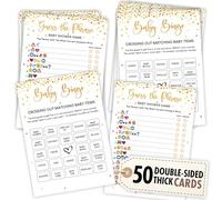 WOODAMORE Hilarious Baby Shower Games For Boy Girl - Funny Guess The Phrase And Bingo Cards For 50 Guests, Baby Shower Ideas Gender Neutral Decorations