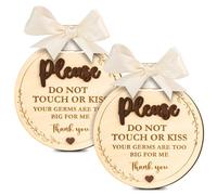 Woodamore Please Do Not Touch Or Kiss Baby Sign - 2 Pack Dont Touch Baby Sign For Car Seat Or Stroller Tag, No Touching Baby Signage For Baby Newborn