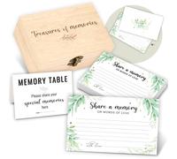 WOODAMORE Share a Memory Cards for Celebration of Life, 50 Pc with Wood Box