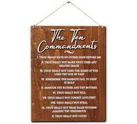 Woodamore The Ten Commandments Wall Decor - 10 Commandments Wall Art, Religious Inspirational Wood Plaque Bible Verse Sign Christian Decor for Home Bedroom Office