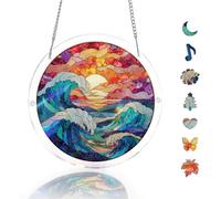 Woodbest Puzzle Suncatcher, Acrylic Suncatcher Puzzle-Sunset Canyon, DIY Suncatcher Kits for Adults, Home Decor Sun Catcher for Window Garden, Gift for Women (Chasing the Sun Sea, M)