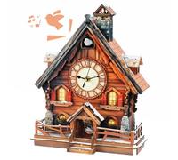 WOODBESTS 3D Puzzles for Adults - Swiss Chalet Cuckoo Clock, 3D Wooden Clock with Functional Timepiece, Mechanical Wooden Model Building Kit for Women Men, DIY Wall Art Clock for Home Decor Gifts