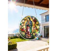 WOODBESTS Acrylic Puzzles Suncatcher Window Hanging, 83 Pieces Light of Prayer Puzzle, Suncatcher for Doors Garden, Mother's Day Christmas Birthday Gifts for Women Men (S - 7.4 * 7.4in)