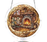 WOODBESTS Acrylic Suncatcher Puzzles, Suncatcher for Doors Garden Window Hanging, Flowers and Hummingbird Puzzle, Birthday for Lover (L - 8.9 * 8.9in)