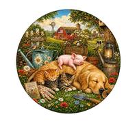 WOODBESTS Wooden Puzzles for Adults, Countryside Sweet Dreams Wooden Puzzle, Irregular Unique Puzzles, Beautiful Gifts for Puzzle Lovers (13.4 * 13.4 in 300pcs)