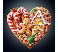 WOODBESTS Wooden Puzzles for Adults, Heart-Shaped Christmascookies Wooden Jigsaw Puzzles, Unique Shape Cut Wood Adult Puzzle, Christmas Birthday Gifts for Puzzle Lover (L, 34 x 32.1 cm, 225 pcs)