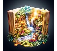 WOODBESTS Wooden Puzzles for Adults, Landscape in the Book Puzzles with 3D Visual Effect, Adult Puzzles, Birthday Gifts for Women Men (L-13.4 * 13 in 275pcs)