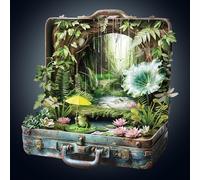 WOODBESTS Wooden Puzzles for Adults, Rainforest Suitcase Wooden Jigsaw Puzzles, Unique Shape Cut Wood Adult Puzzle, Christmas Birthday Gifts for Puzzle Lover (L, 34 * 33.3cm, 265 pcs)