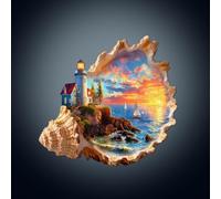 WOODBESTS Wooden Puzzles for Adults, Sunset by the Seaside Wooden Jigsaw Puzzles, Unique Shape Cut Wood Adult Puzzle, Christmas Birthday Gifts for Puzzle Lover (L, 34 x 32 cm, 210 pcs)