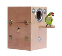 Woodbird Nest for Cage - Parrot Mating House Woodbird Billy Badgy Cage, Wooden House Cage for Badgies, Parachiet, Octaine Design, Easy to Open and Close for Inspection and Cleaning