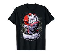 Woodblock Art of a Samurai Fox with Japanese T-Shirt