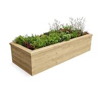 WoodBlocX Raised Beds For Garden, Rectangular Outdoor Garden Planters For Plants & Vegetables. Large Wooden Raised Bed Planter To Grow Crops-Easy Assembly, No Power Tool Needed (187.5x75x45)