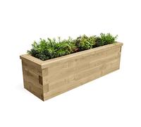 WoodBlocX Raised Beds For Garden, Rectangular Outdoor Garden Planters For Plants & Vegetables. Large Wooden Raised Bed Planter To Grow Crops-Easy Assembly, No Power Tool Needed (150x45x45)