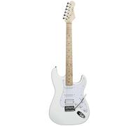 Woodbrass ST100 Electric Guitar, White - Versatile Guitar Ideal for Beginners - ST Shape Body - American Linden Fingerboard - Rock, Pop, Funk, Country, Hard, Metal Style