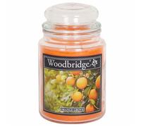Woodbridge Orange Grove Scented Candle, Blackcurrant & Orange, Glass Candle, 565 g, 2 Wicks, 130 Hours Burn time, Orange