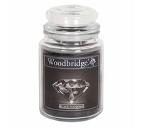 Woodbridge Scented Candle in Glass with Lid | Black Diamond | Scented Candle Perfume | Candles Long Burning Time (130 Hours) | Large Scented Candle | Black Candles (565 g)