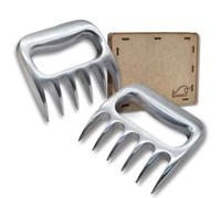 WOODBULL Premium Aluminum Polished Bear Claw Set Meat Shredder, Stainless Steel Meat Shredder Claws for Pulled Pork, Chicken BBQ, Kitchen Smoker Tool for BBQ Grilling, With Stylish Gift Box