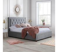 Woodbury Bed - Grey Fabric - Sizes Available