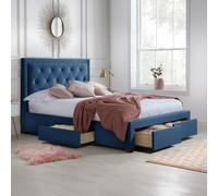 Woodbury - Super King Size - 4 Drawer Storage Bed - Blue - Velvet - 6ft - Happy Beds