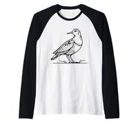 Woodcock Line Art Birdwatcher Raglan Baseball Tee